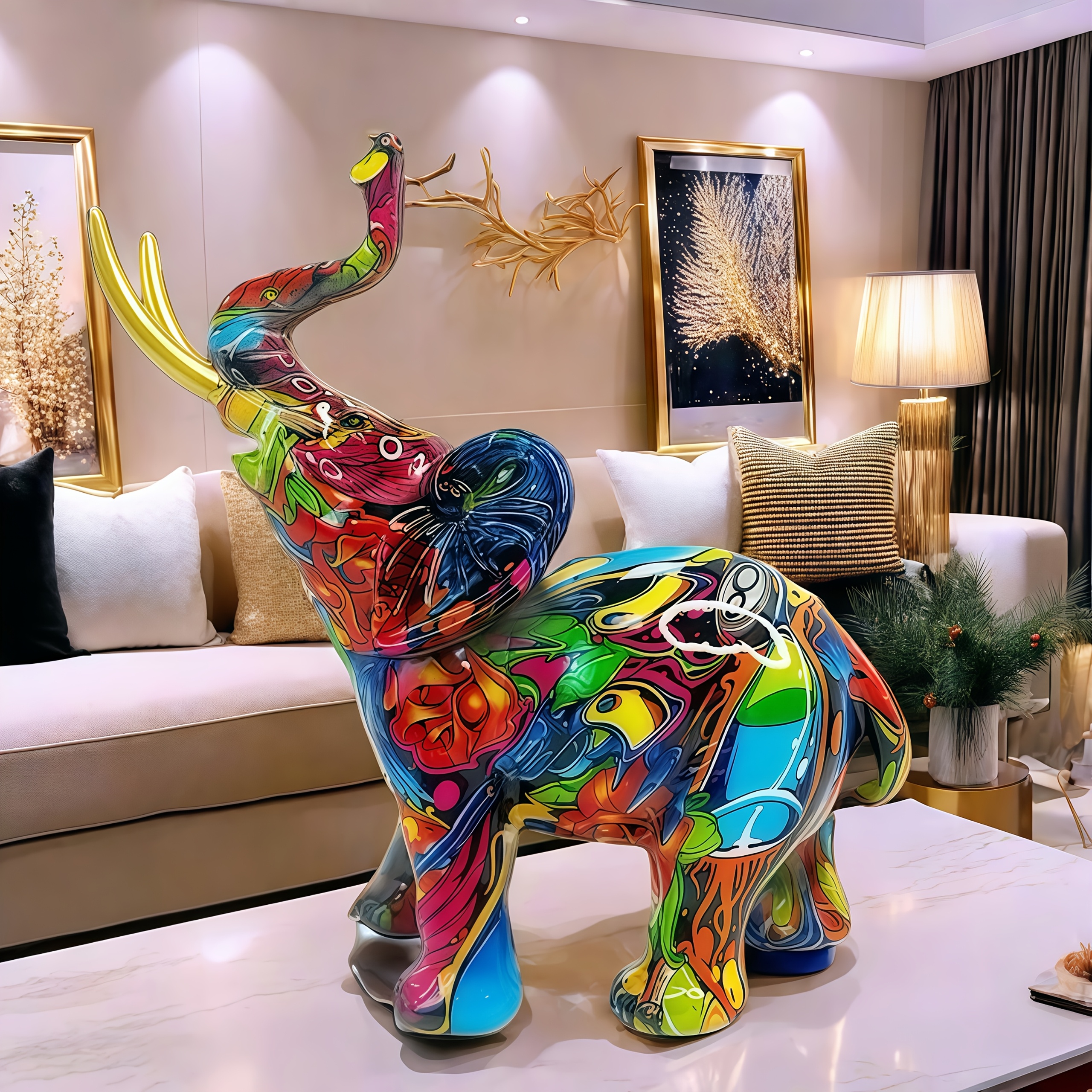 Elephant design colorée