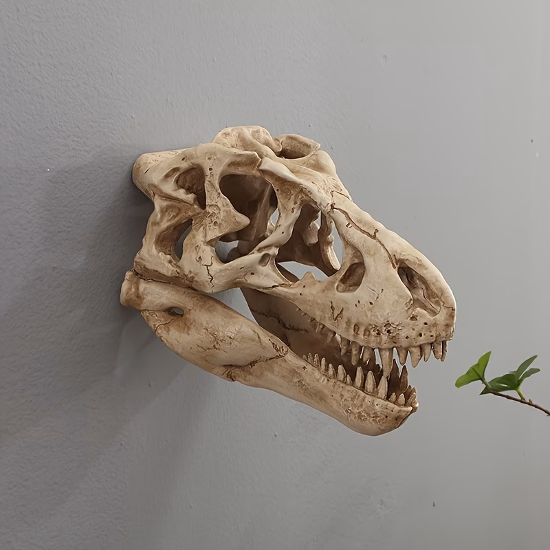 Tête de dinosaure vintage en résine — Décoration murale