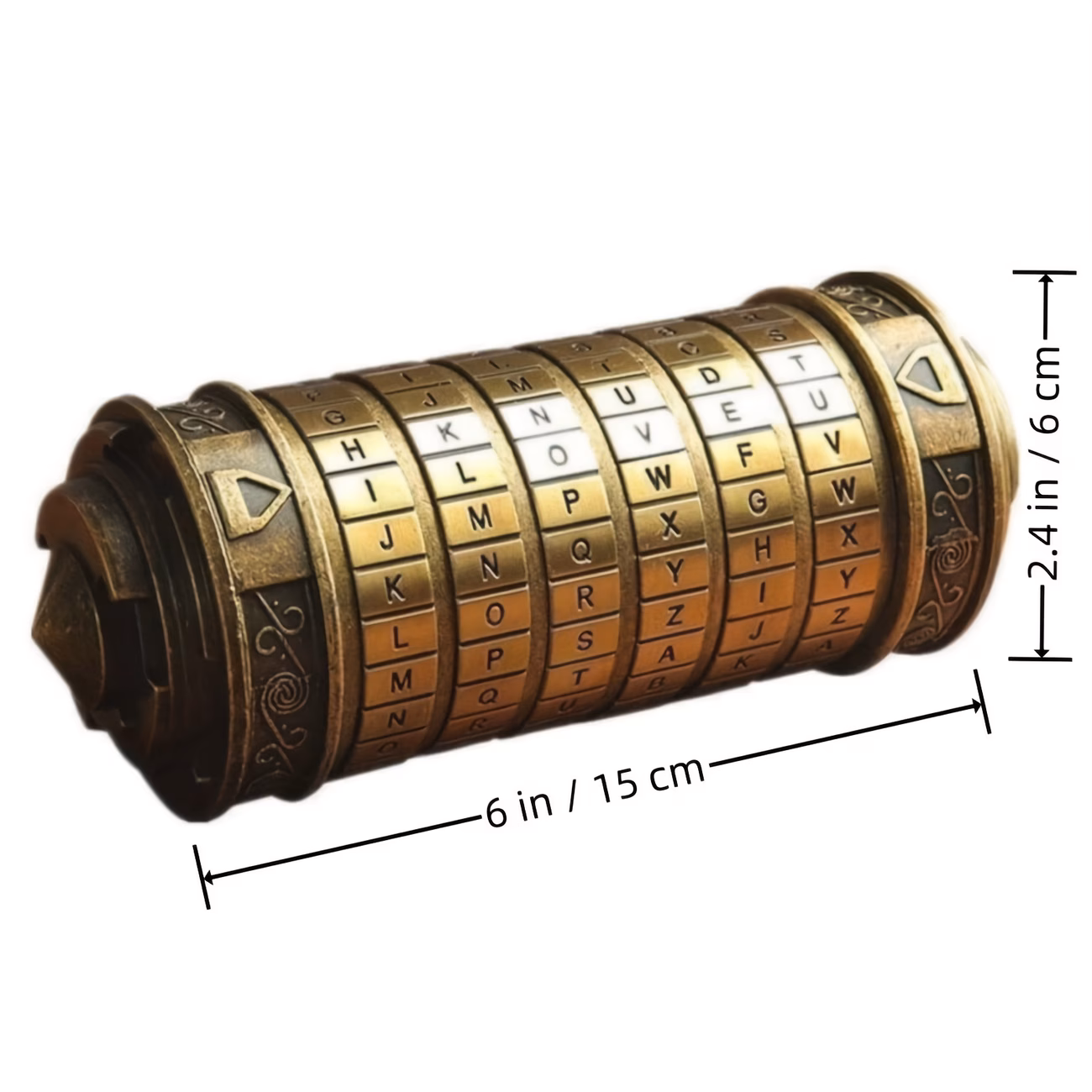 Boîte de Verrouillage Cylindrique Dorée Rétro Vintage